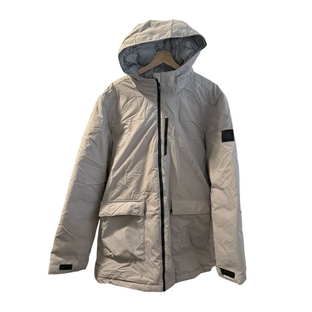 Adidas Tech Puffer Jacket with Detachable Fur - Picture 1 of 3
